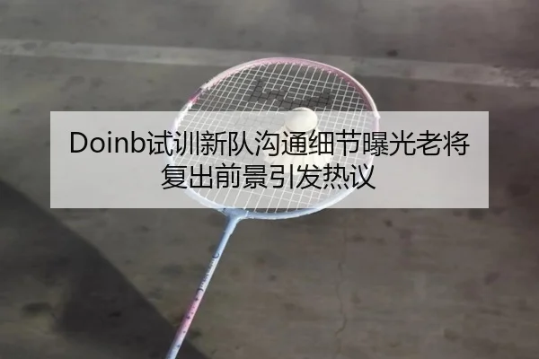 Doinb试训新队沟通细节曝光老将复出前景引发热议